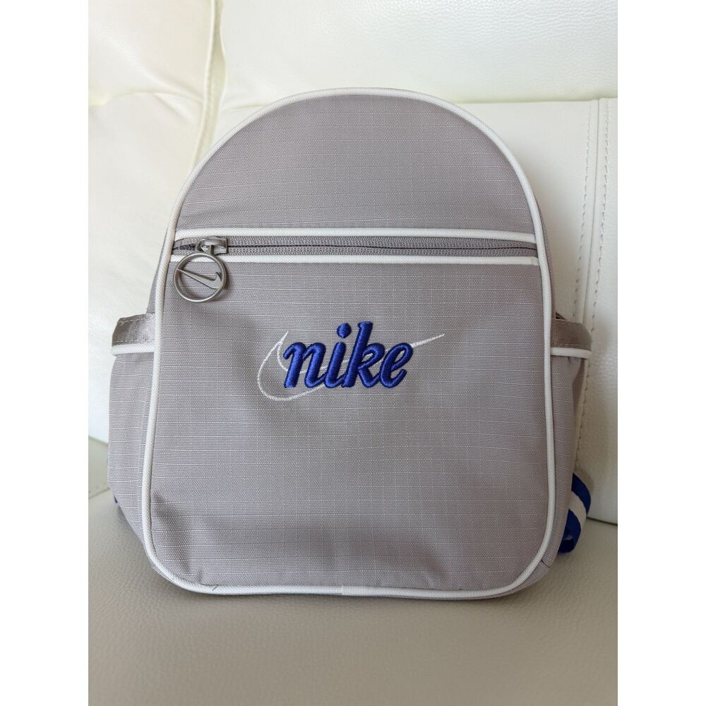 Nike Futura Mini Backpack Gray blue Striped NWT